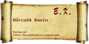 Börcsök Kevin névjegykártya
