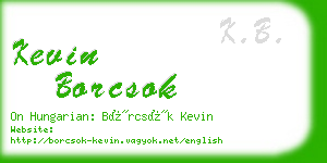 kevin borcsok business card